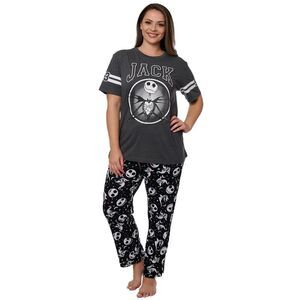 New Women's Plus Nightmare Before Christmas T-Shirt & Pants Loungewear Set